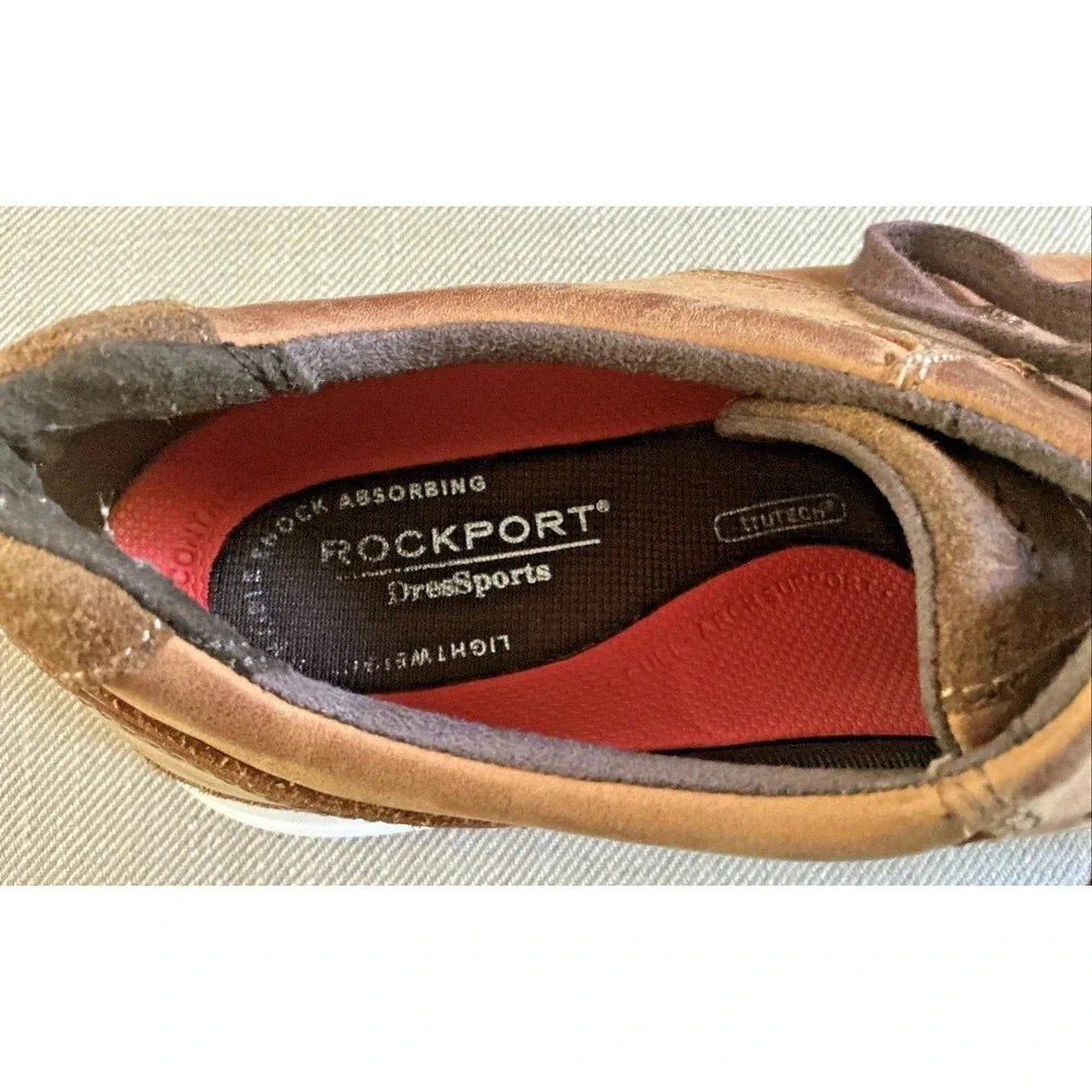 Rockport Mens Brown Nubuck Leather DresSports 2 Go Plain Toe Oxford Shoes 7.5